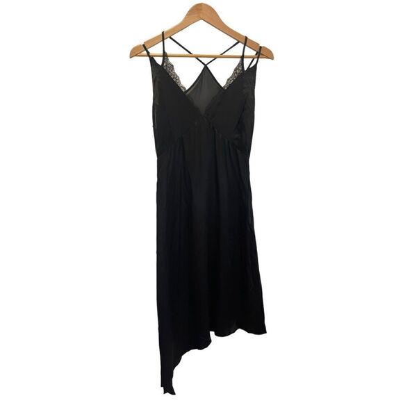 Zara Strappy Asymmetric Lace Trim Slip Dress - Picture 4 of 10